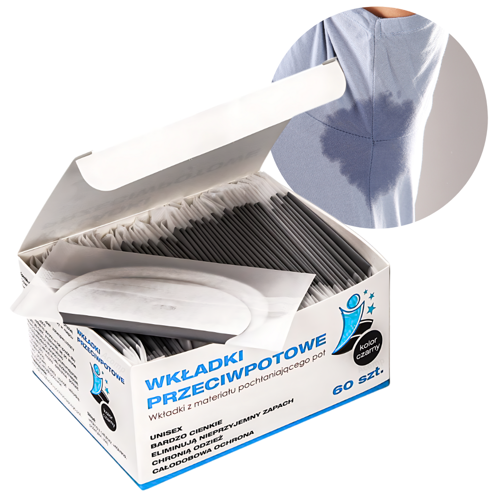 mediTRADE wkładki przeciwpotowe pod pachy UNISEX (Czarne)