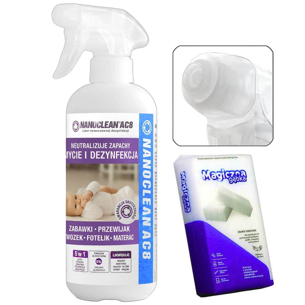 Płyn do dezynfekcji zabawek i akcesoriów dla niemowląt Nanoclean AC8 Home 490ml