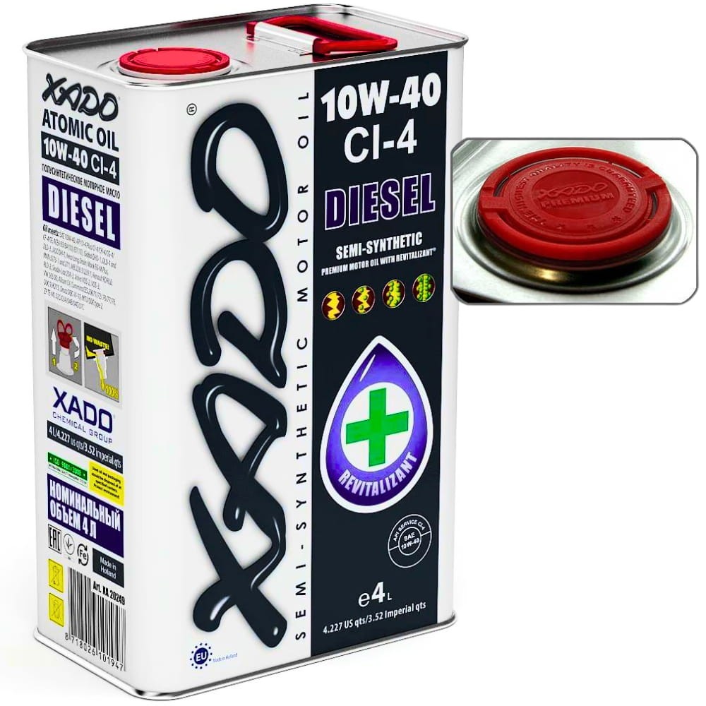 XADO Atomic Oil 10w40 SL/CI-4 DIESEL A3/B3/B4/E7 4L